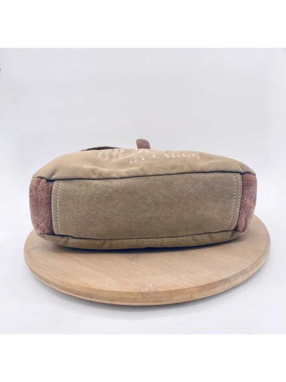 Myra Crossbody Bag Tan Canvas Leather Fold Over Purse Large Western Boho